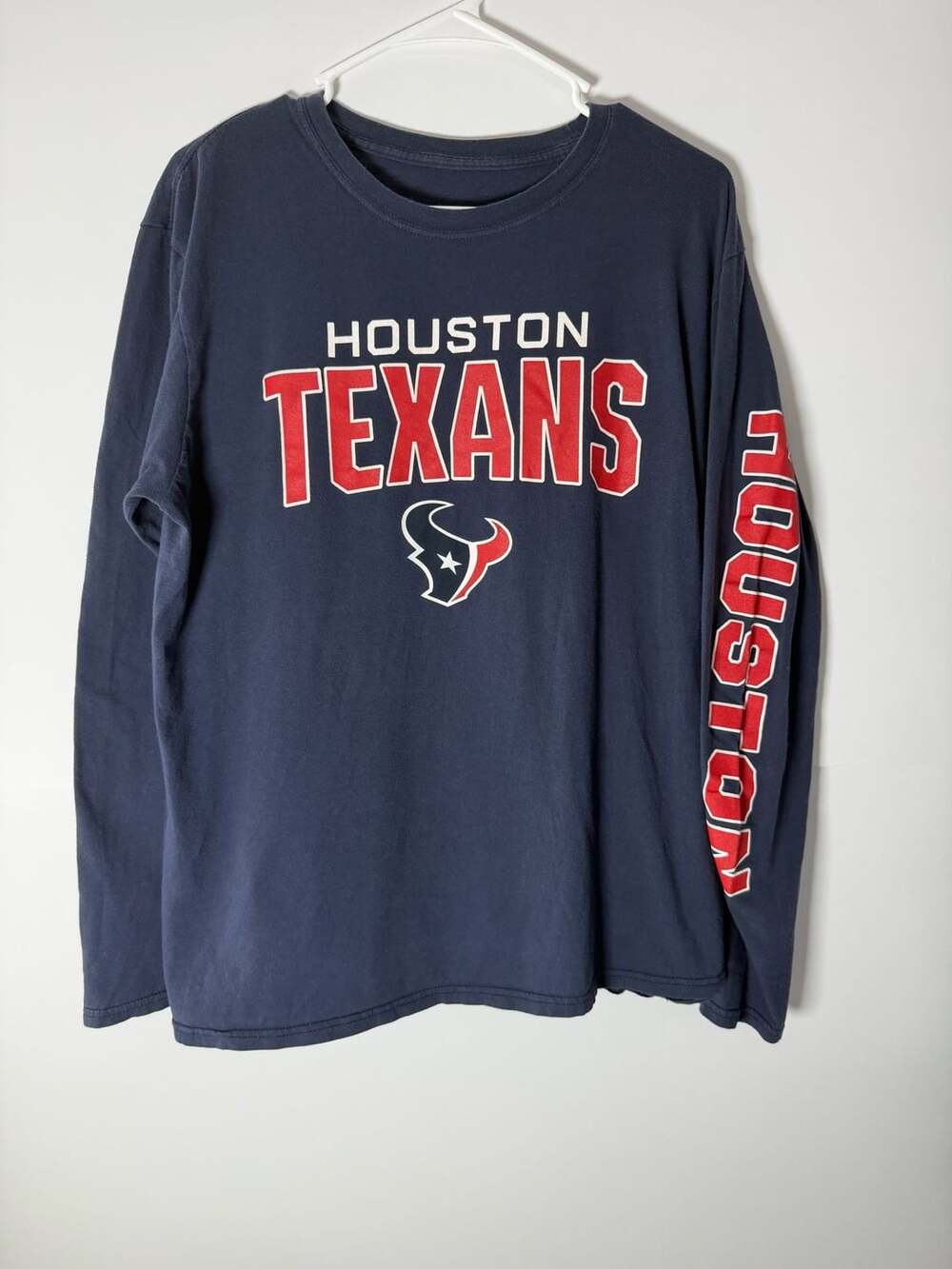 Fanatics Houston Texans Long Sleeve T-Shirt Size L Navy Blue